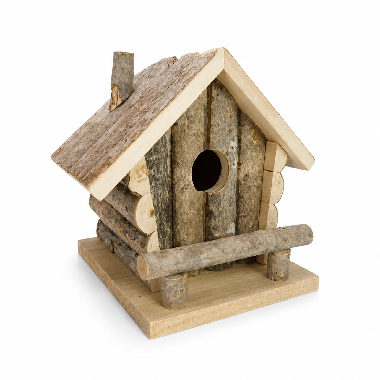 Birdhouse in wood brown size 20 × 17 × 19 cm — photo 2