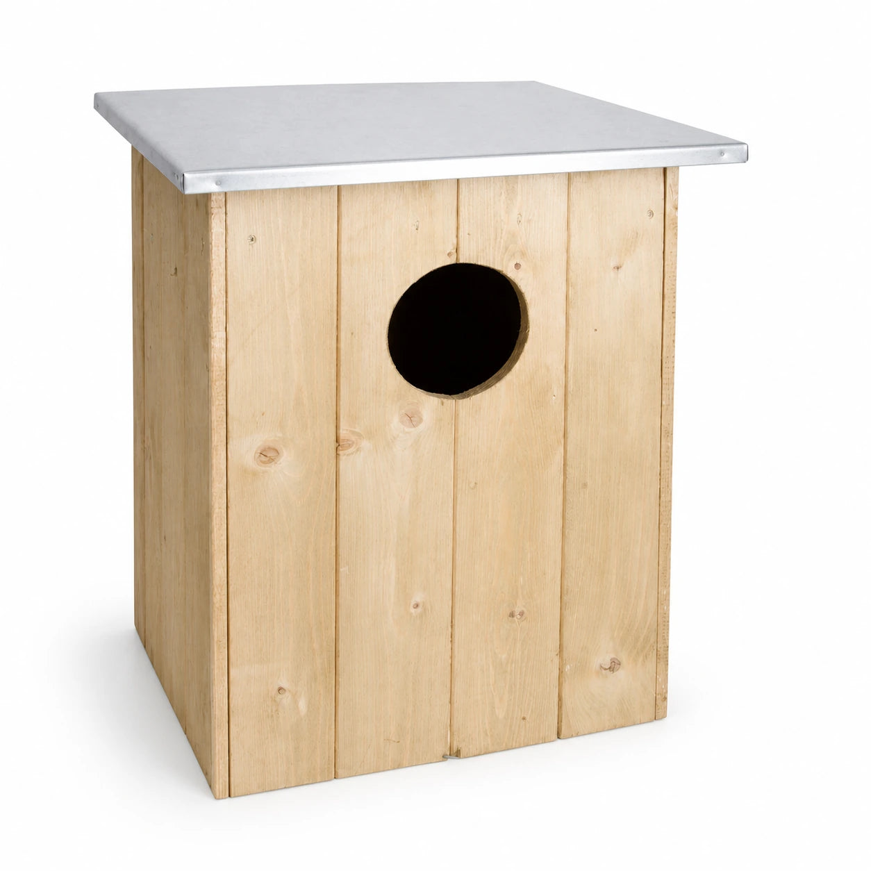 Birdhouse large volume in wood with roof flat of zinc — photo 2
