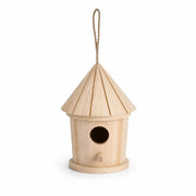 Birdhouse cylindrical in wood with roof faceted — photo 2
