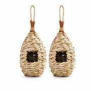Set of 2 birdhouses hanging beige size 11,5 × 22 cm — photo 2