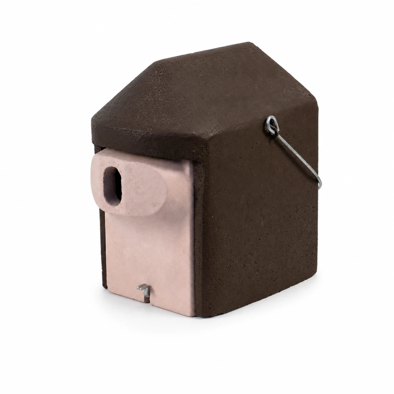 Birdhouse cubic in wood concrete with entrance tunnel 27 mm — photo 2