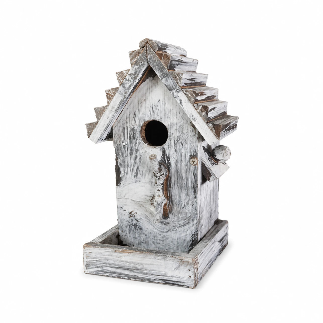 Birdhouse in wood grey size 14 × 13 × 24 cm — photo 2