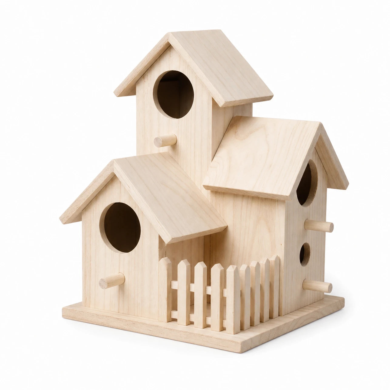 Set of 3 birdhouses in wood size 20 × 17 × 17 cm — photo 2
