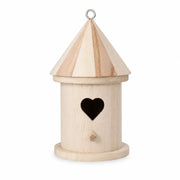Birdhouse cylindrical in wood with entrance heart — photo 2