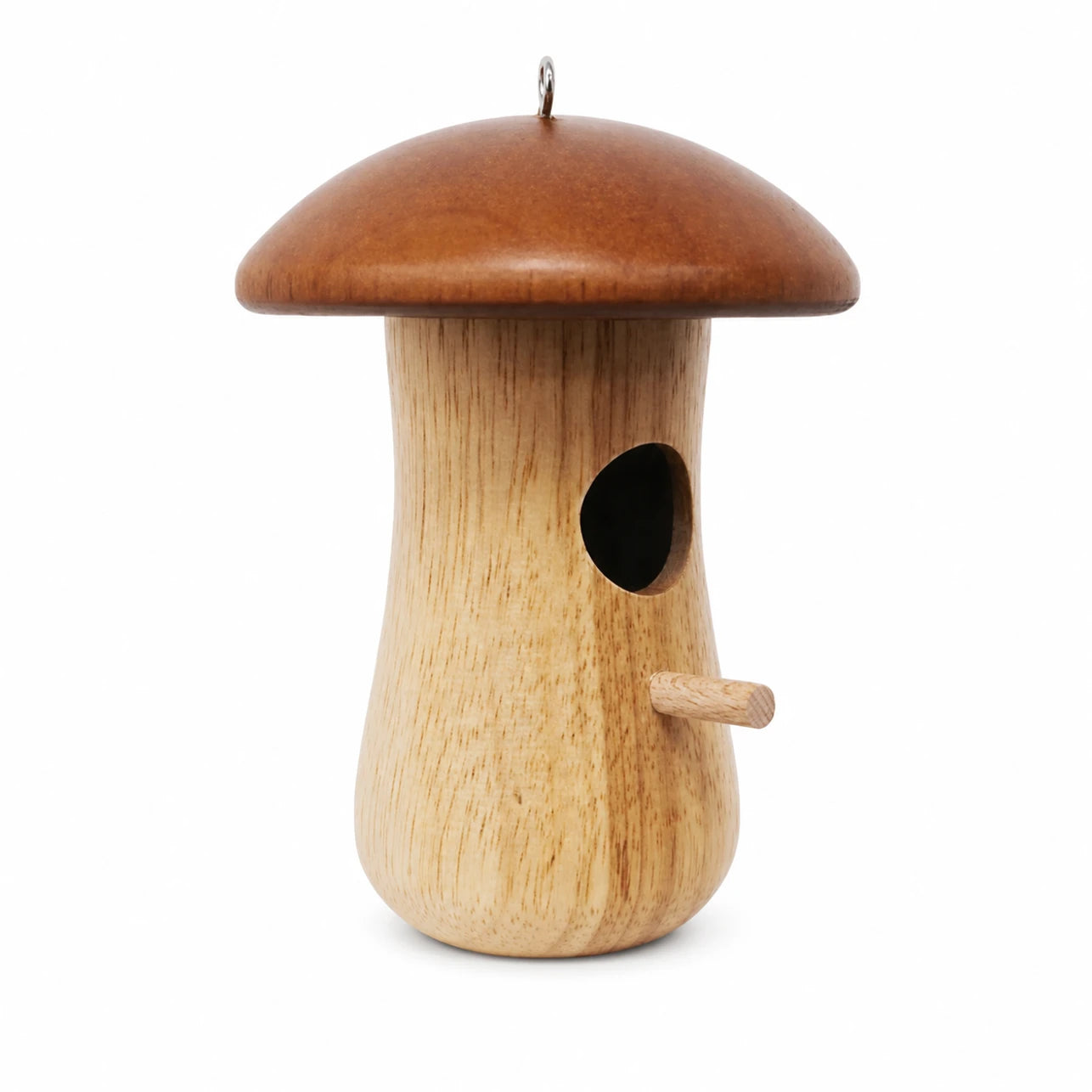 Birdhouse hanging in shape of mushroom brown — photo 2