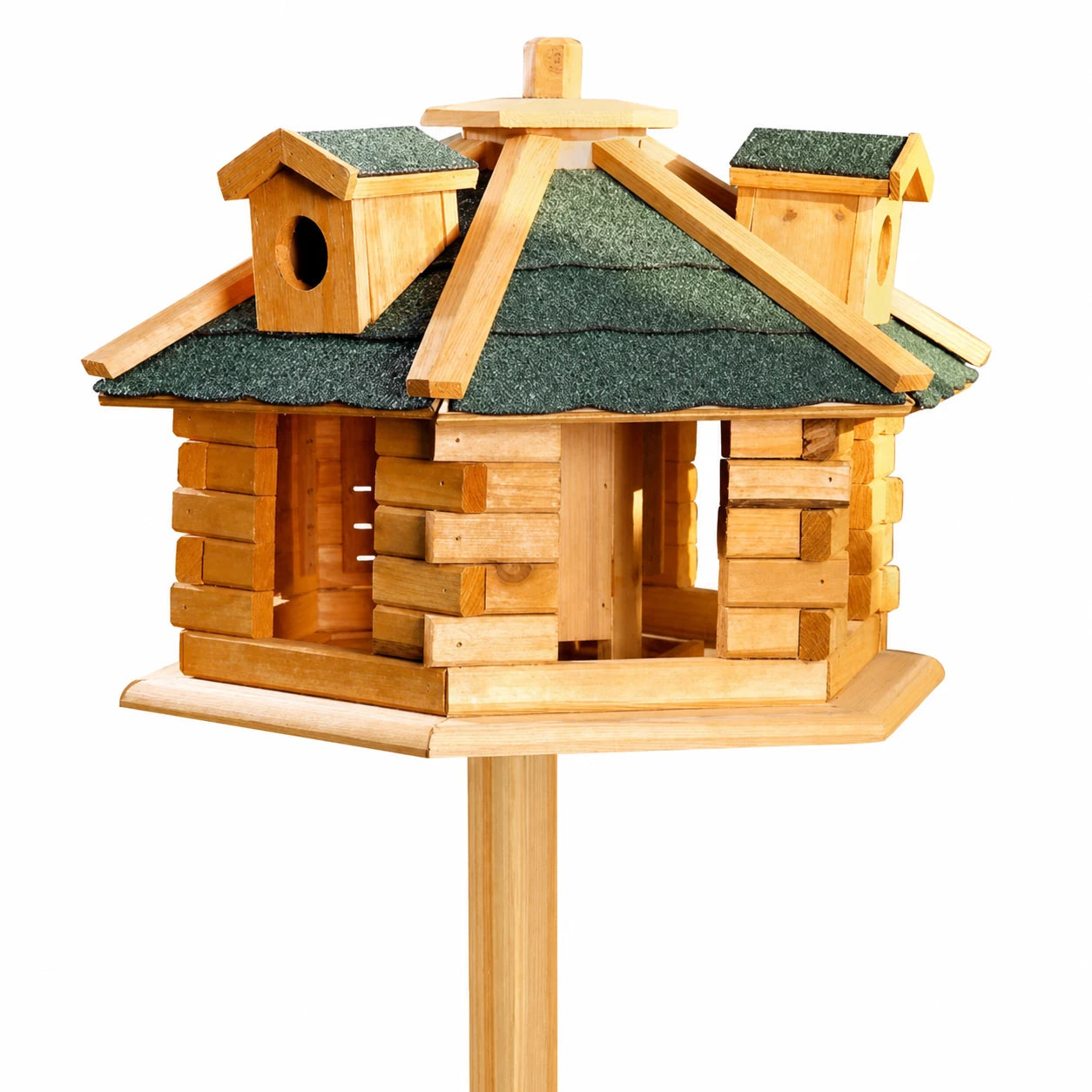 Birdhouse hexagonal with roof in shingles of bitumen — photo 2