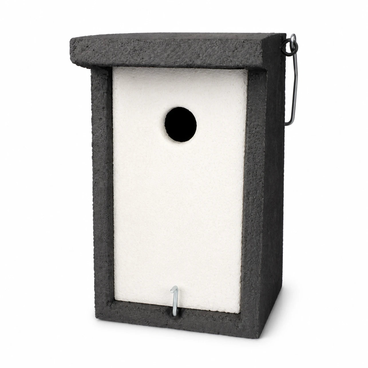 Birdhouse black and white with roof flat — photo 2