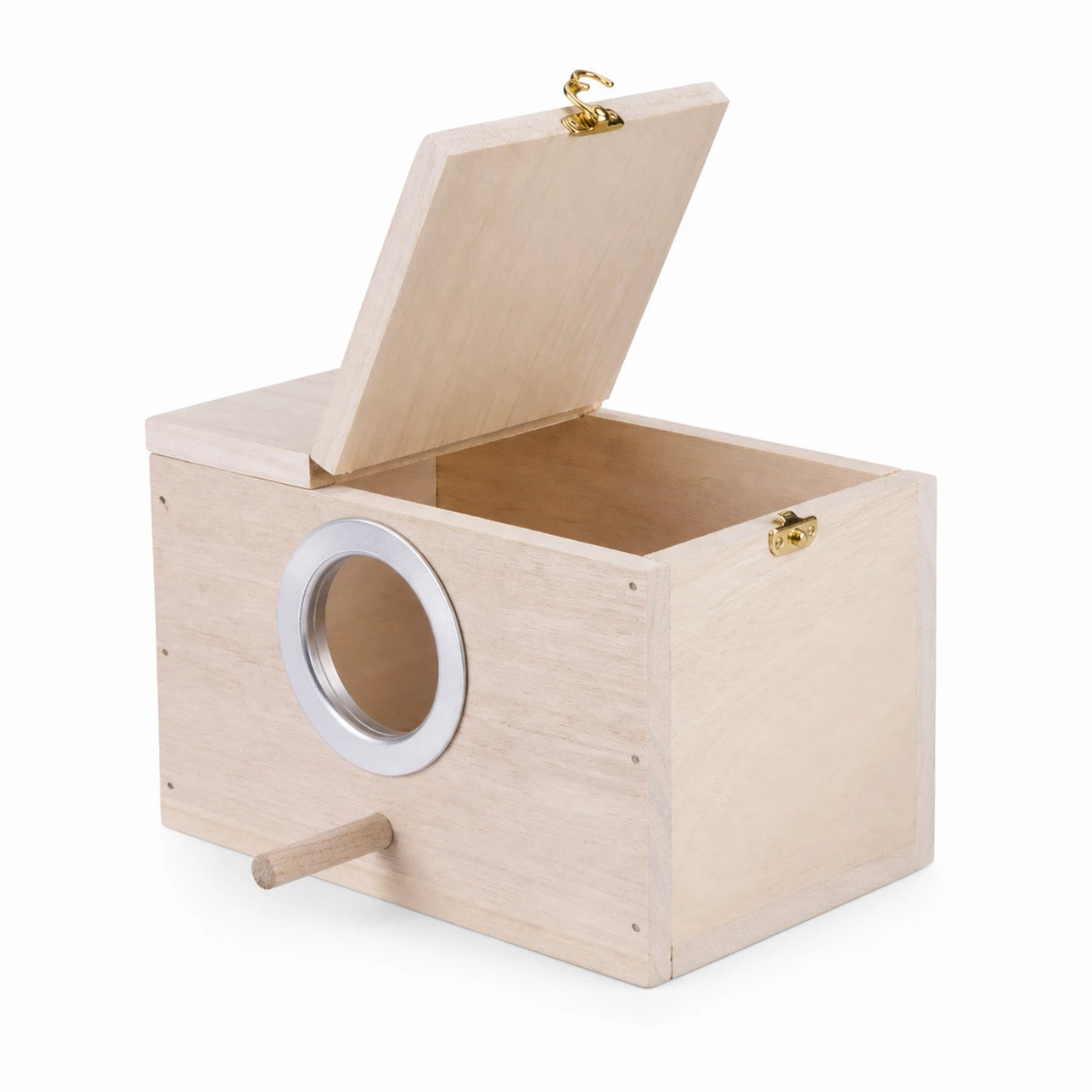 Birdhouse in wood beige size 12 × 12 × 19,5 cm — photo 2