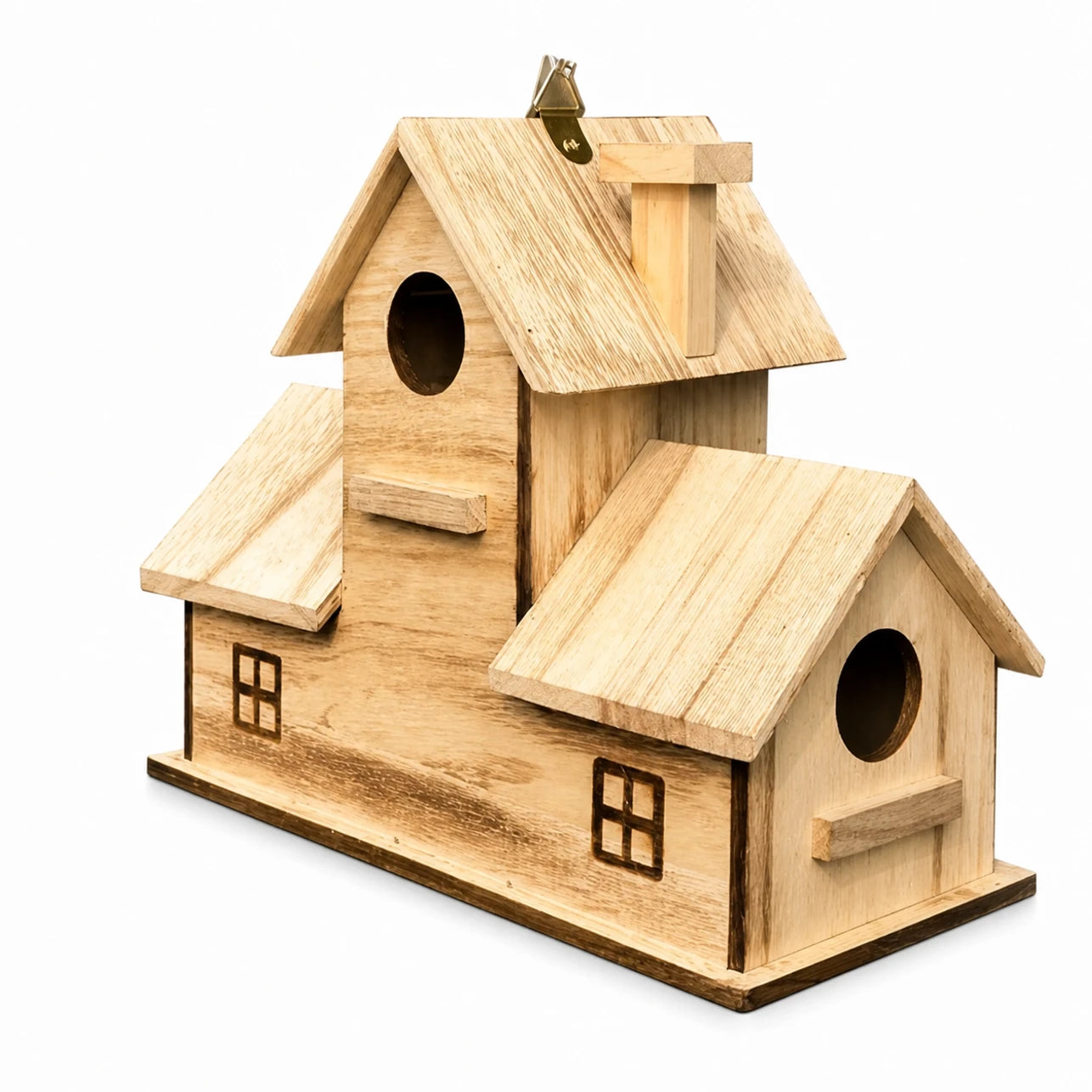 Birdhouse style rustic in wood brown size 30 × 13 × 23 cm — photo 2