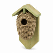 Birdhouse in wood and seagrass green size 15,2 × 10,2 × 26,2 cm — photo 2