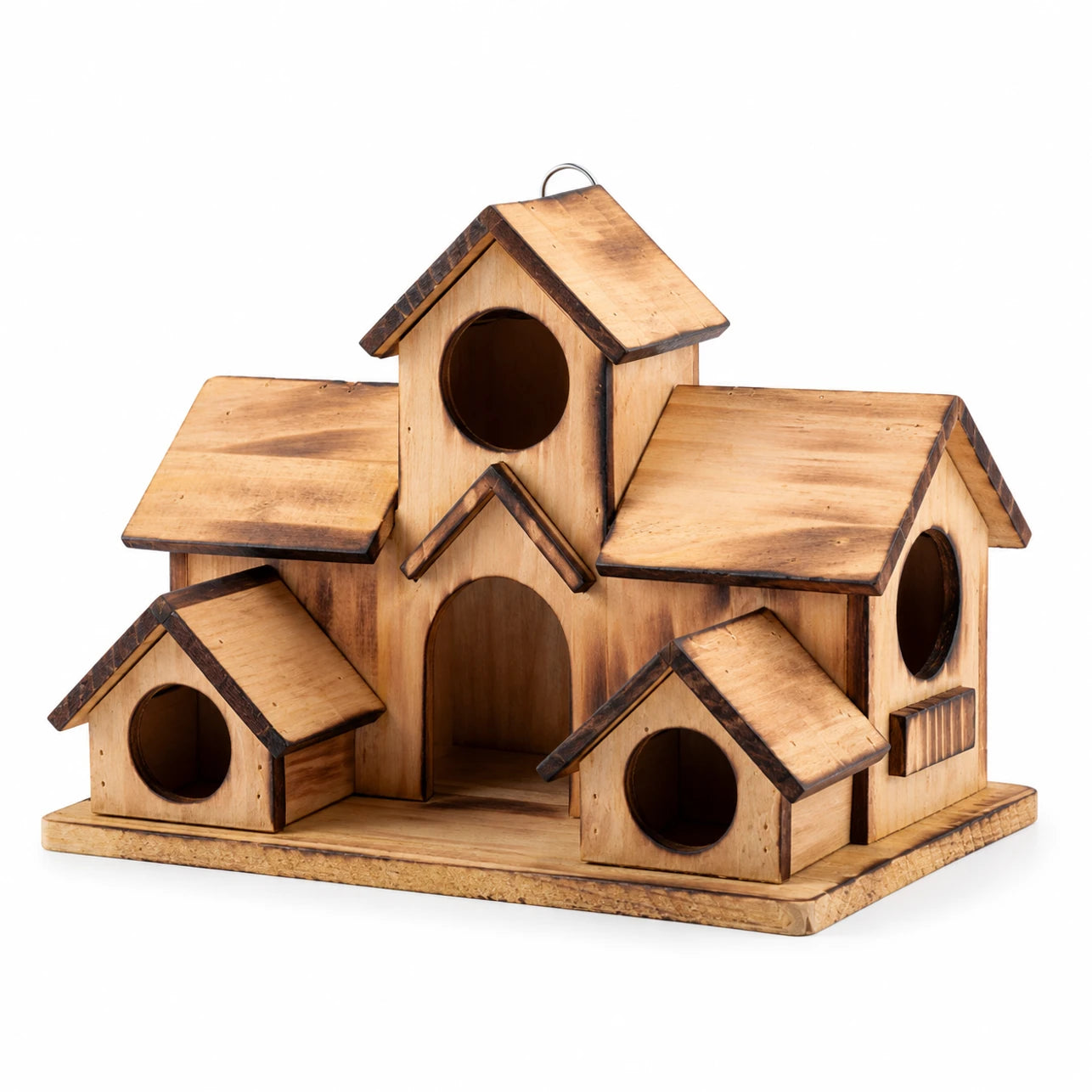Birdhouse village in wood with five compartments — photo 2