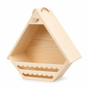 Birdhouse wall-mounted in wood beige size 30 × 30 × 16 cm — photo 2