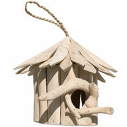 Birdhouse round in wood of albesia 20 x 18 cm — photo 2