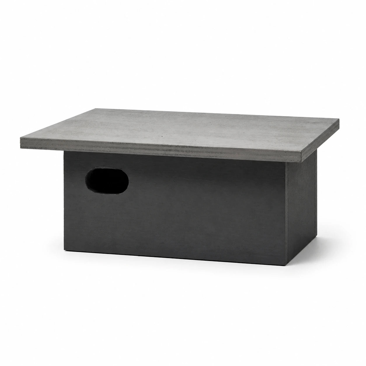Birdhouse horizontal with roof black and entrance oval — photo 2