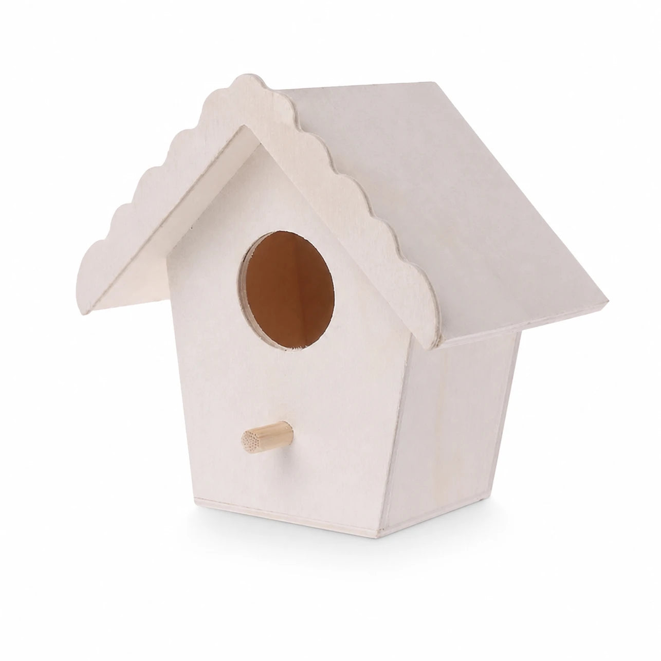 Birdhouse in wood white size 4,7 × 4,7 × 9,5 cm — photo 2