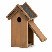 Birdhouse in wood brown with bitumen roof size 16 × 21,5 cm — photo 2