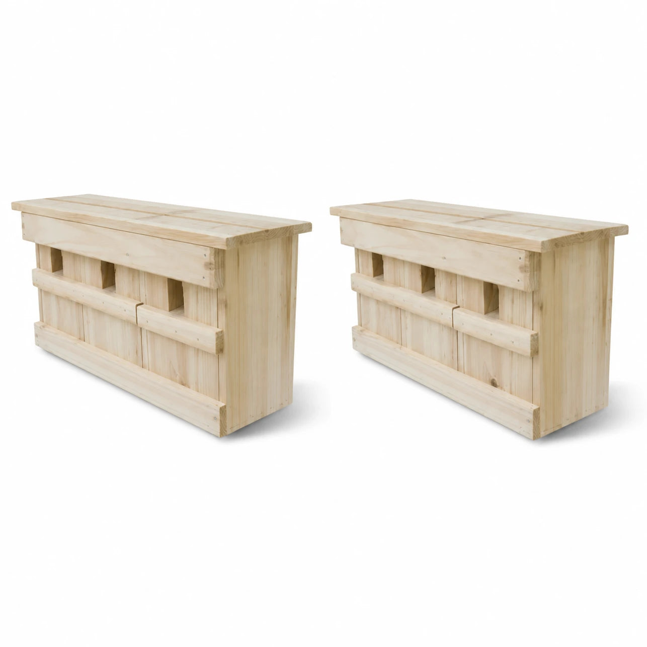 Set of 2 birdhouses in wood brown size 44 × 15,5 × 21,5 cm — photo 2