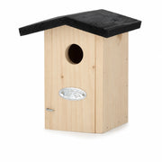Birdhouse in wood light with roof black and panel front — photo 2