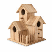 Set of 3 birdhouses in wood brown — photo 2