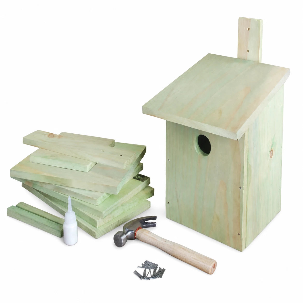 Kit birdhouse in wood with assemble — photo 2
