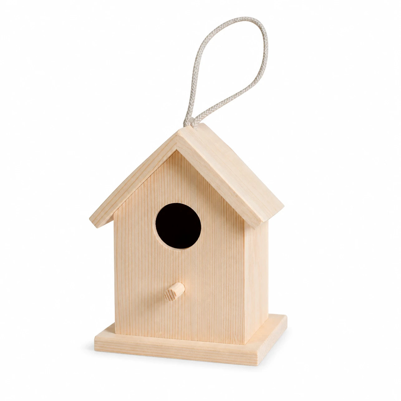 Birdhouse in wood beige size 13 × 10 × 8,3 cm — photo 2