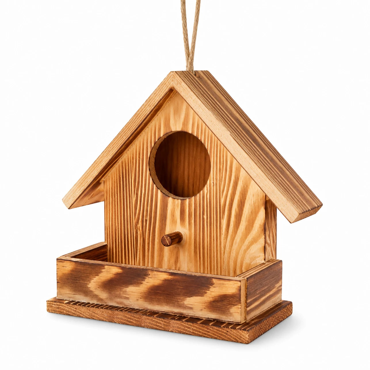 Birdhouse observation in wood with platform front — photo 2