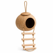 Birdhouse hanging in coconut shell with swing — photo 2