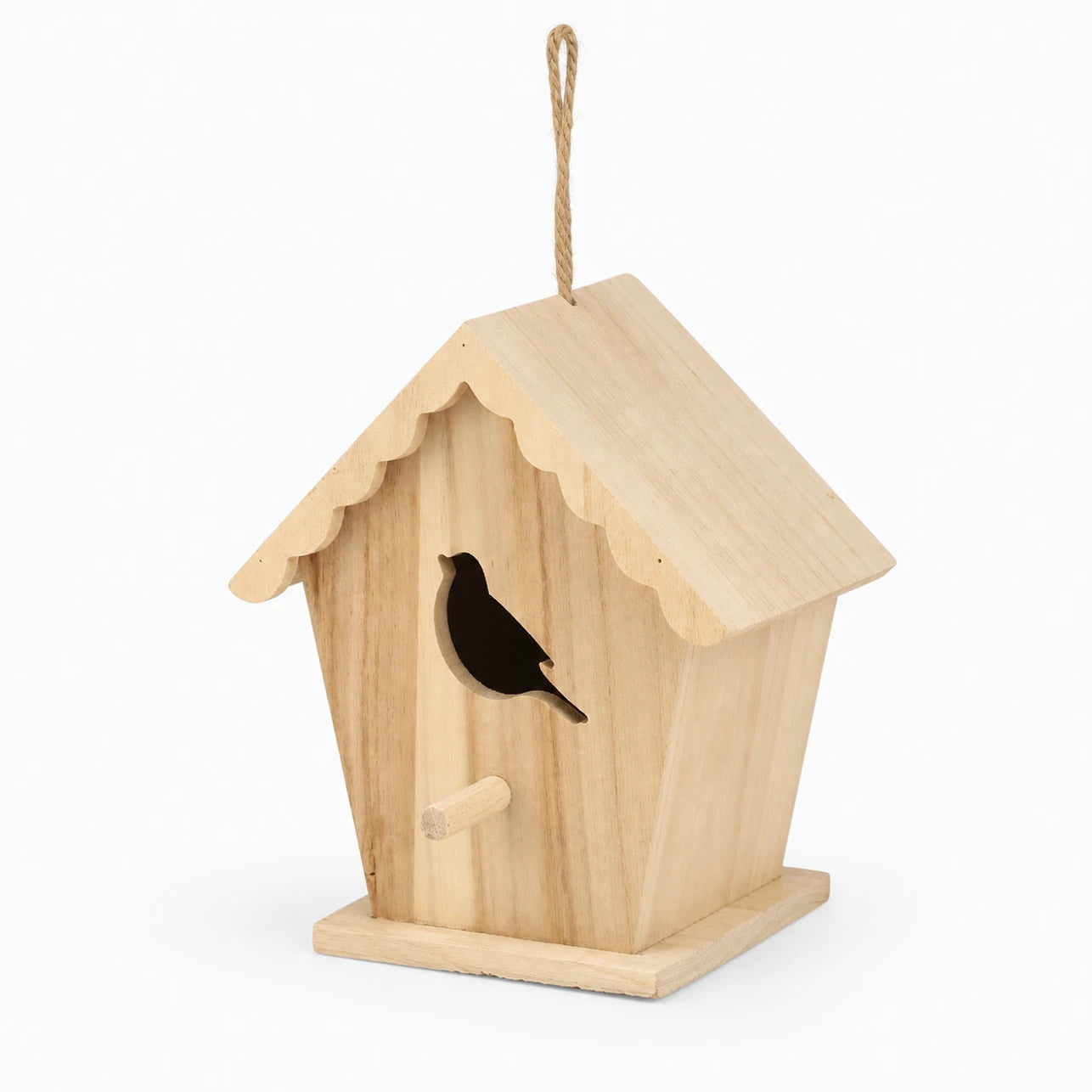 Birdhouse in wood with roof scalloped and front cut-out — photo 3