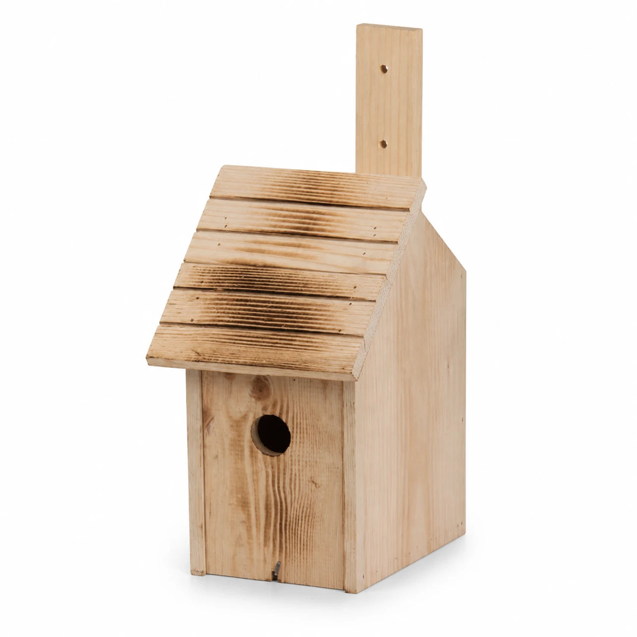Birdhouse in wood brown size 12 × 14,5 cm — photo 3
