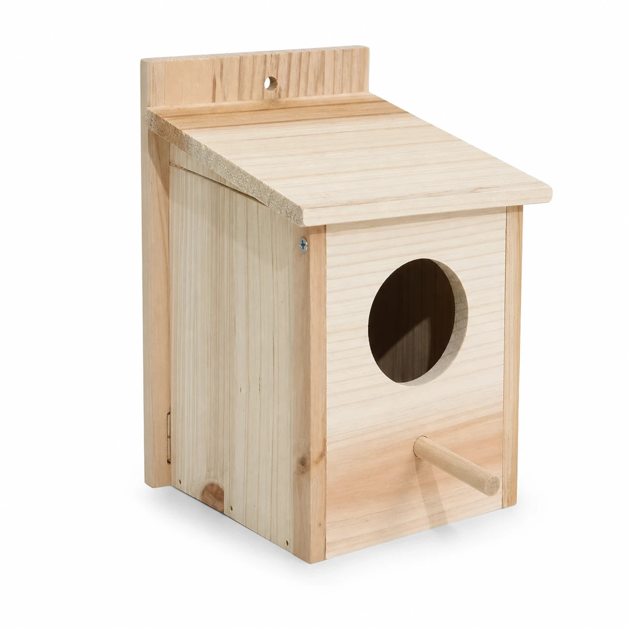Birdhouse hanging in wood beige size 15 × 15 × 22 cm — photo 3