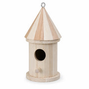 Birdhouse cylindrical in wood with roof pointed — photo 3