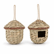 Set of 2 birdhouses hanging in rotin beige — photo 3