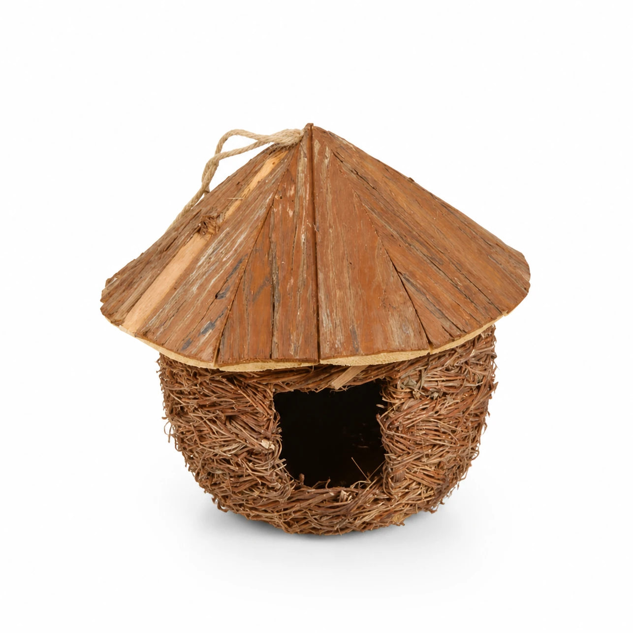 Birdhouse in willow brown size 28 × 28 × 28 cm — photo 3