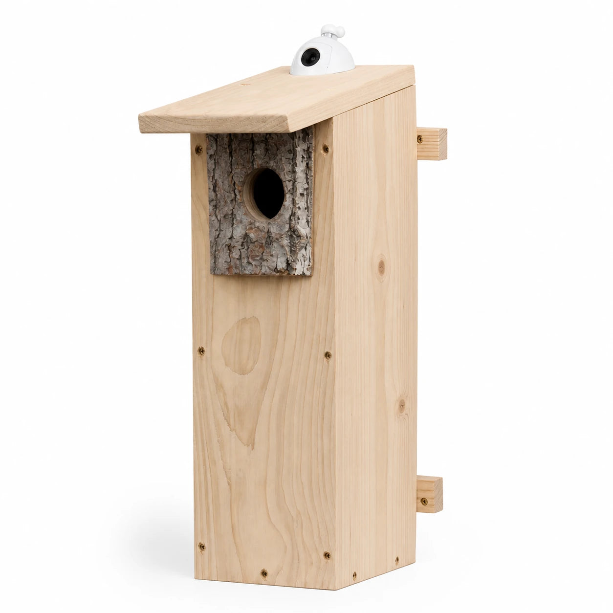 Birdhouse connected vertical with front in bark — photo 3