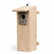 Birdhouse connected vertical with front in bark — photo 3