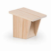 Birdhouse semi-open in wood light with roof overhanging — photo 3