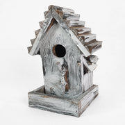 Birdhouse in wood grey size 14 × 13 × 24 cm — photo 3