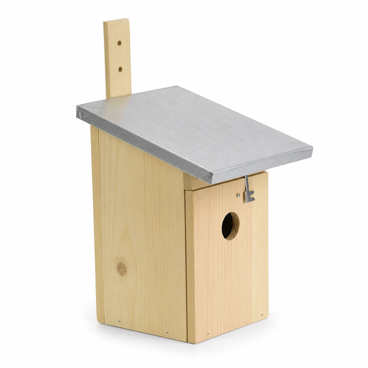 Birdhouse in pine with zinc roof silver size 18 × 21,5 × 33,2 cm — photo 3