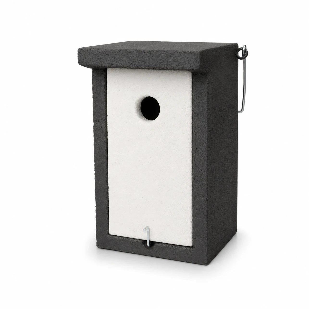Birdhouse black and white with roof flat — photo 3