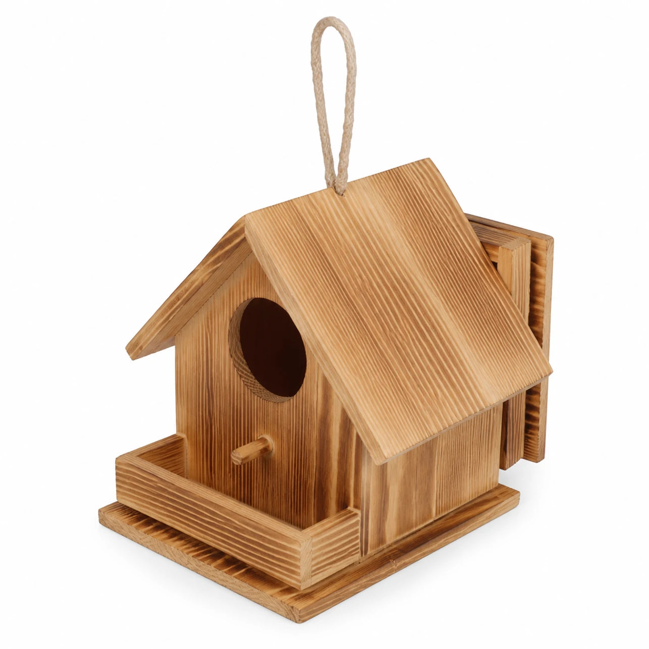 Birdhouse in pine white size 17,5 × 18,2 × 17,2 cm — photo 3