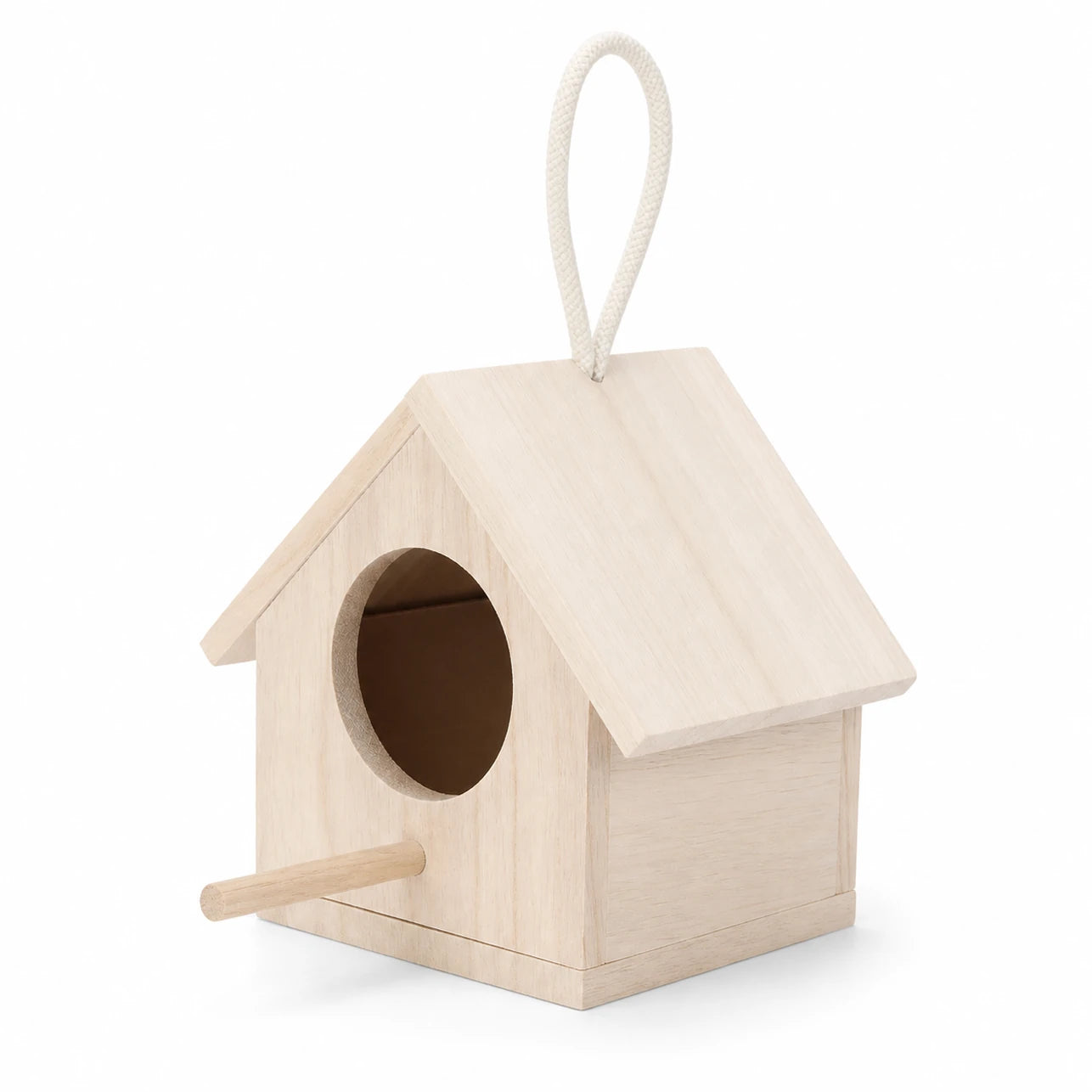 Birdhouse hanging in wood light with front engraved — photo 3