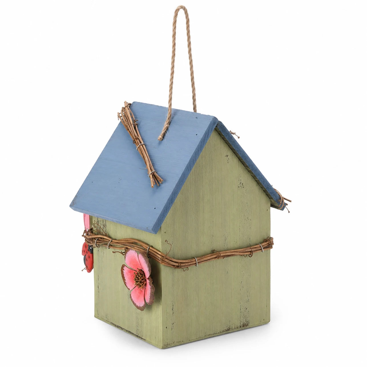Birdhouse wall-mounted in wood size 20,5 × 13,5 × 15 cm — photo 3