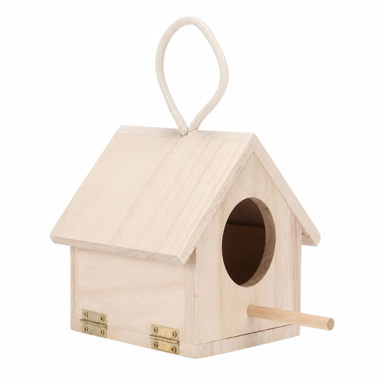 Birdhouse hanging in pine natural size 15,5 × 12 × 14,5 cm — photo 3