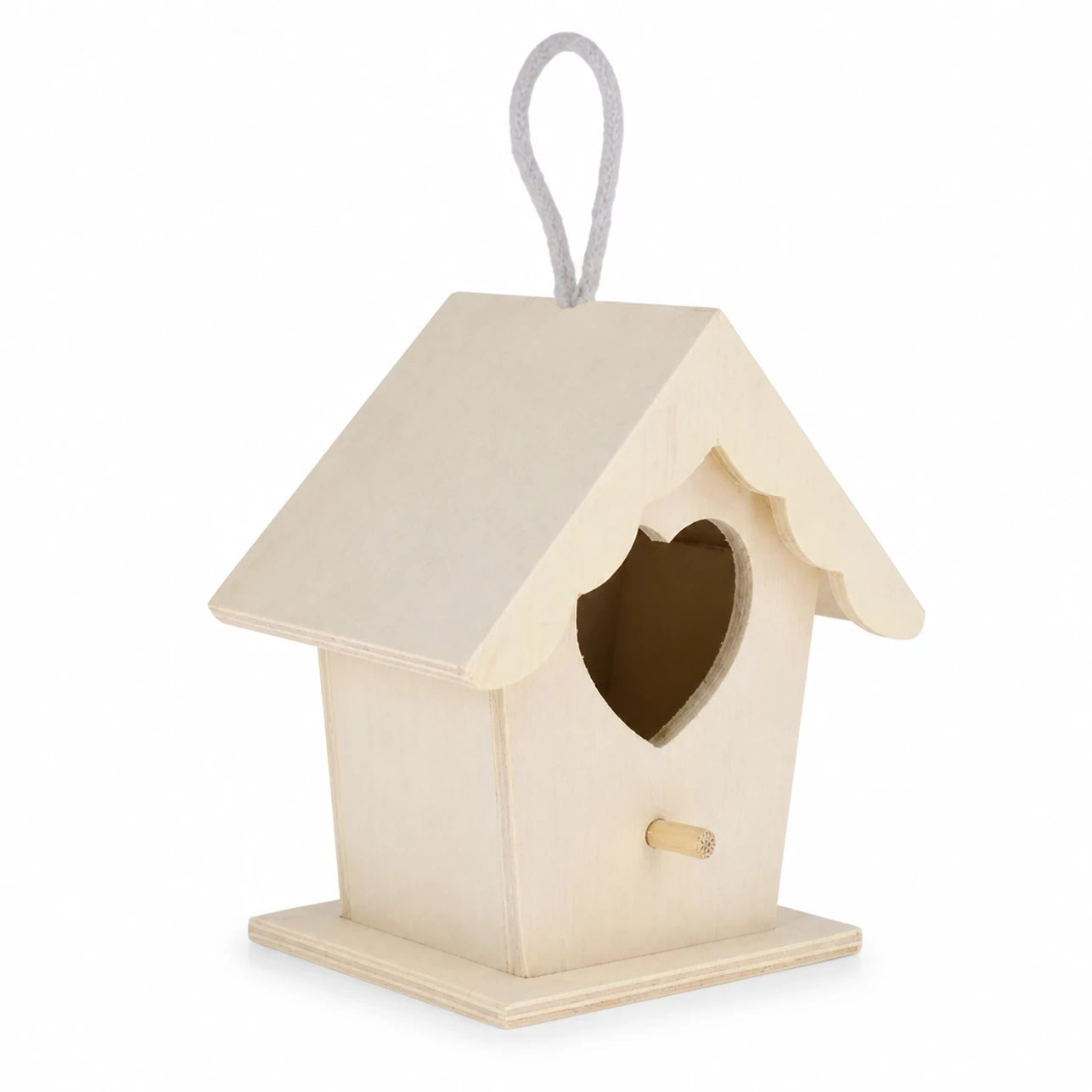 Birdhouse in wood light with entrance heart — photo 3