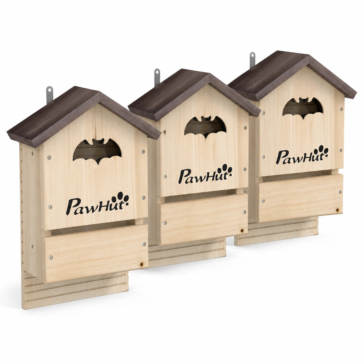 Set of 3 birdhouses with bats double chamber — photo 3