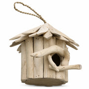 Birdhouse round in wood of albesia 20 x 18 cm — photo 3