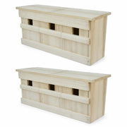 Set of 2 birdhouses in wood brown size 44 × 15,5 × 21,5 cm — photo 3