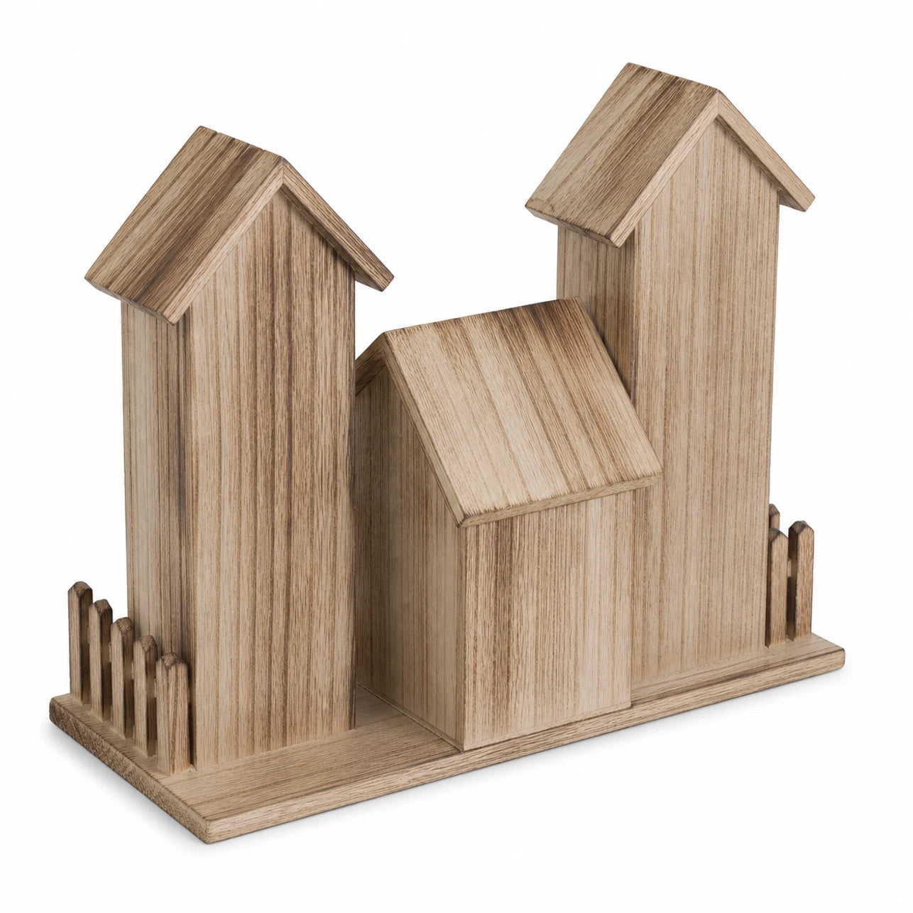 Birdhouse double in wood with two levels — photo 3