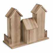 Birdhouse double in wood with two levels — photo 3