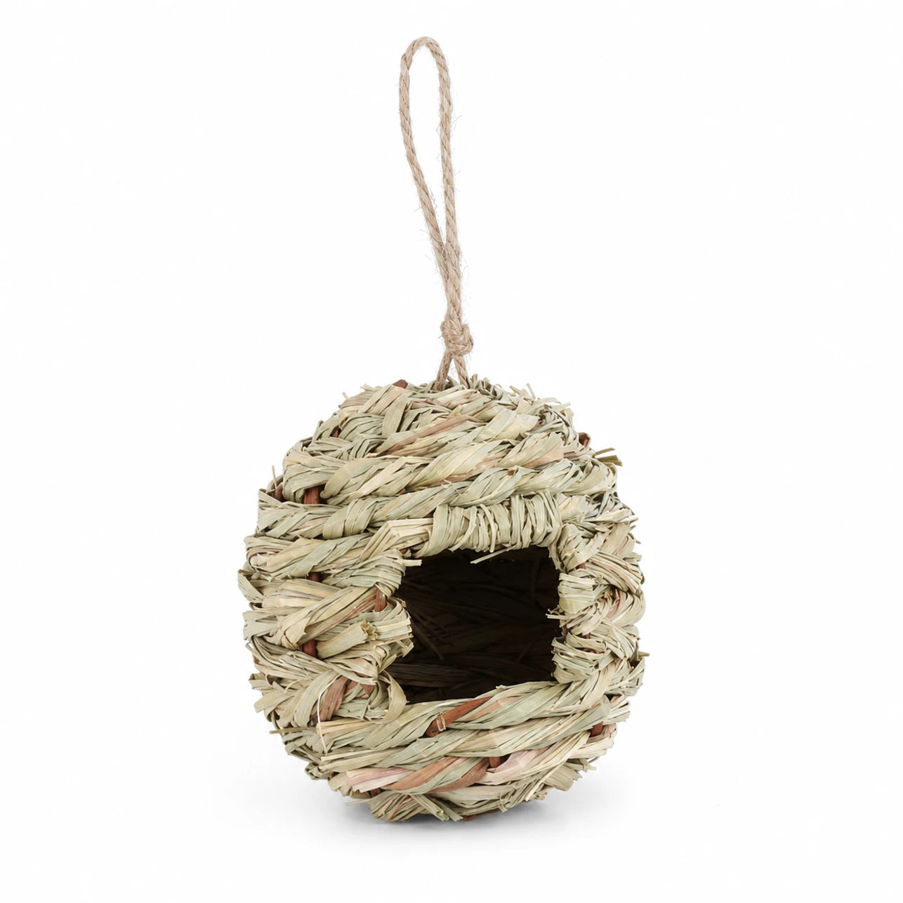 Birdhouse hanging round in fibres woven — photo 3